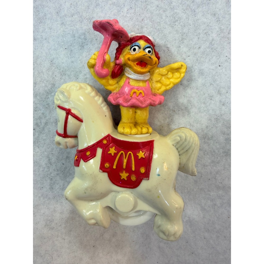 Vintage McDonalds Happy Meal Toy Birdie the Early Bird on Carousel Horse works